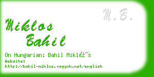 miklos bahil business card